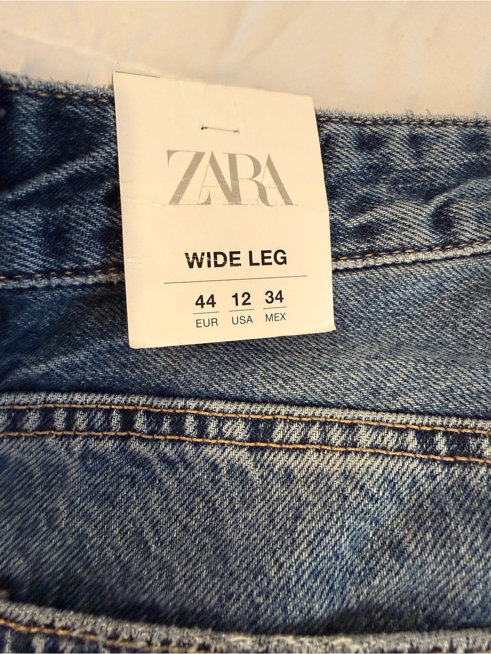Zara Light Blue Denim Jeans WIDE LEG 👖SEE LAST PIC. - Picture 8 of 9